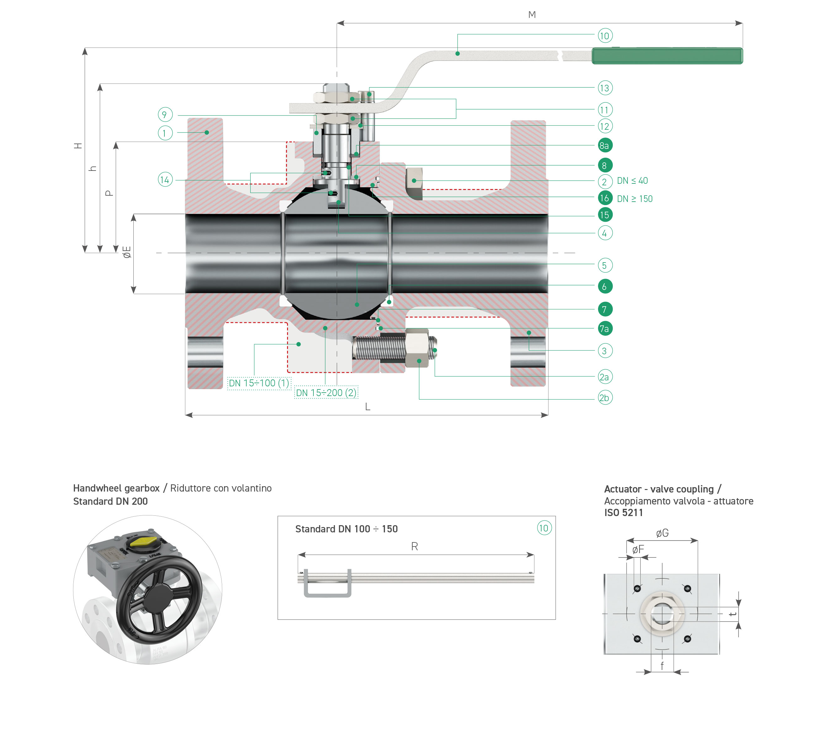 Alfa Valvole A Ansi Flanged Type Ball Valve Split Body Ball